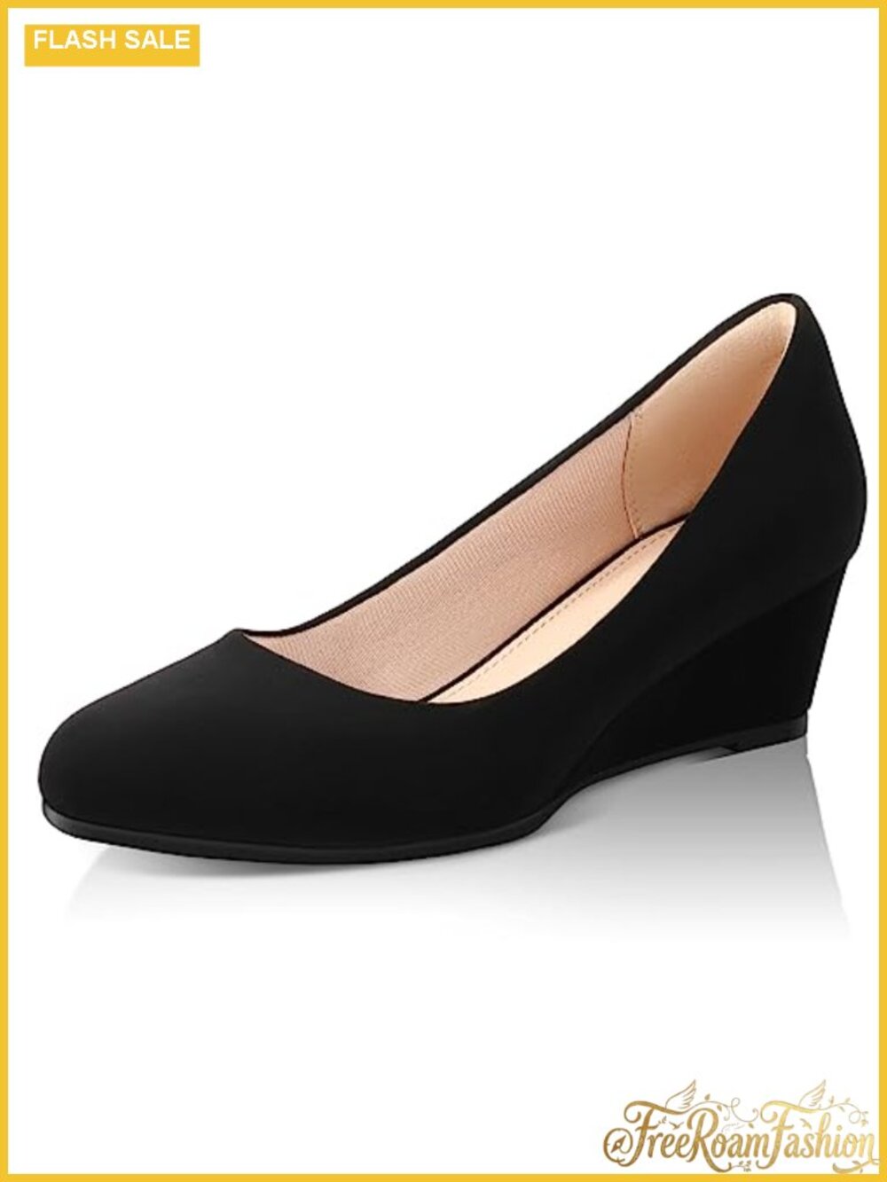 Ankis Women's 2 Inch Closed Toe Wedge Heels Dress Pumps Lightweight Formal